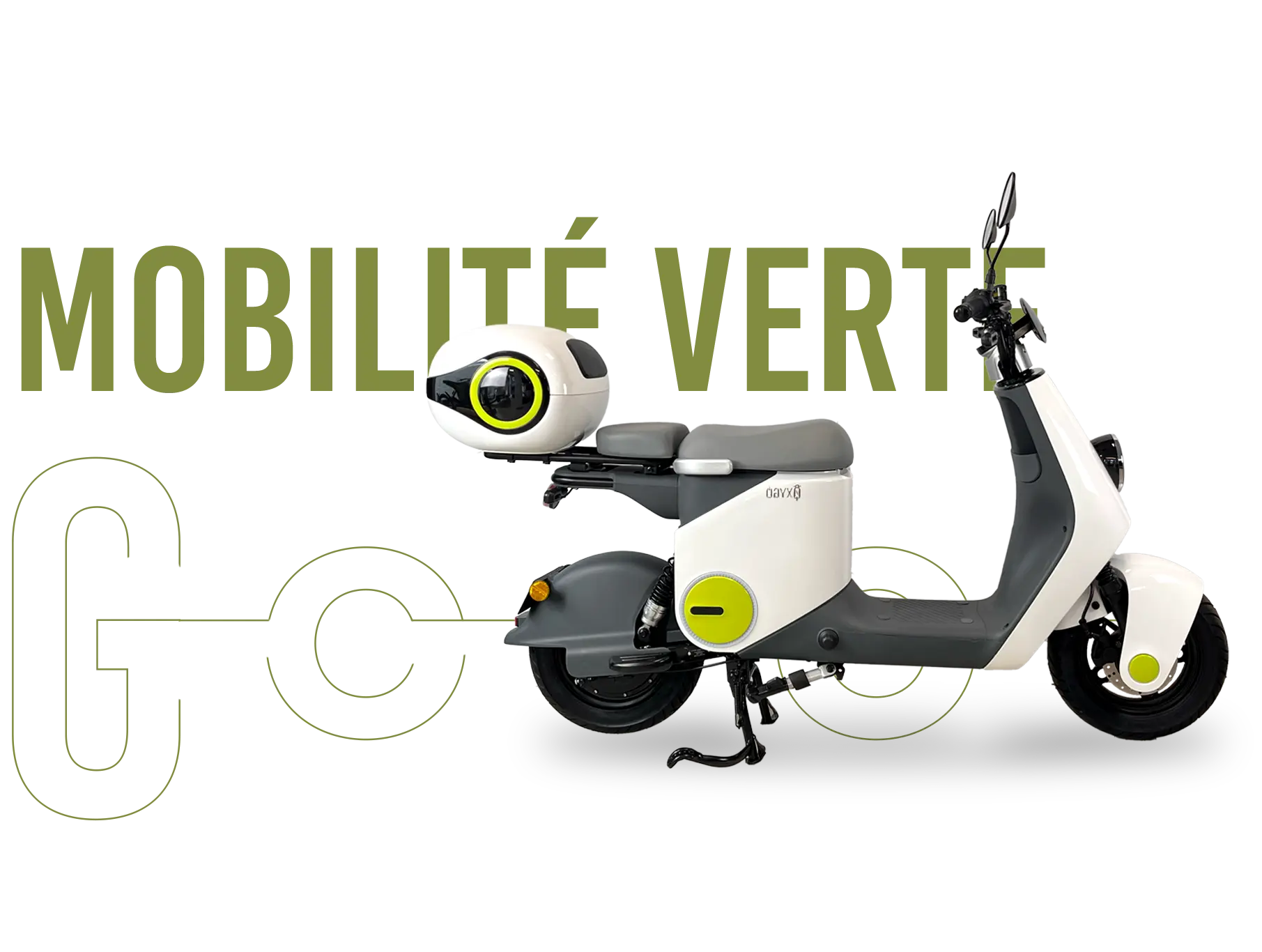 Visuel "mobilité verte" avec vue de profil du Singo
